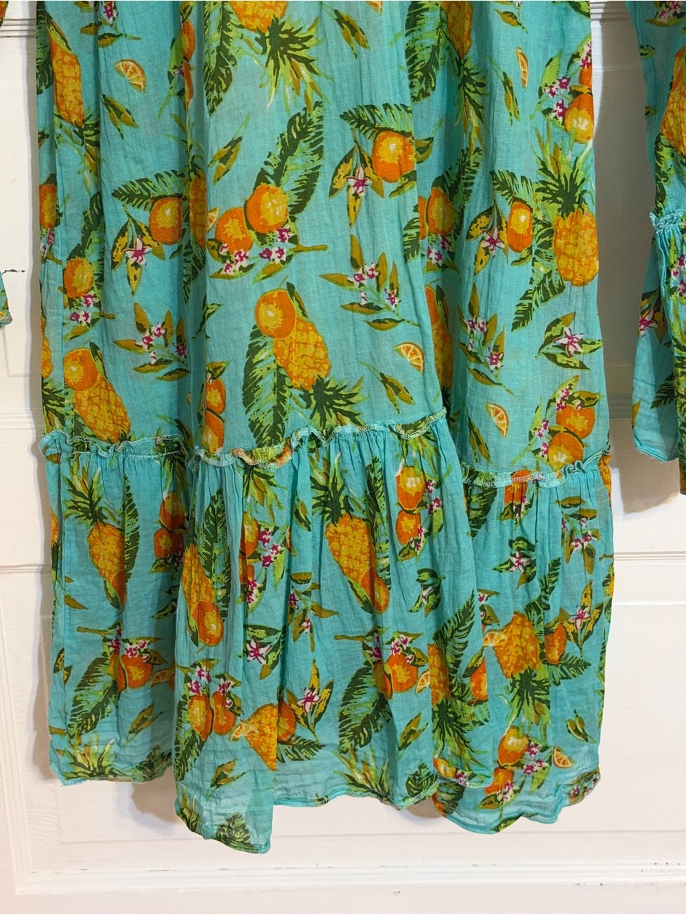 Debbie Katz Aqua Floral Citrus Mini Dress - Picture 9 of 10